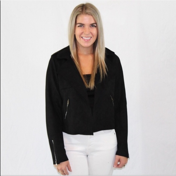 Skies Are Blue black suede jacket with zipper - Picture 2 of 6